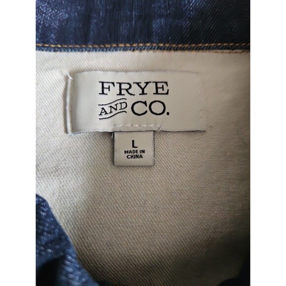 Frye and Co. Patriot Wash Western Trucker Denim Jacket NWT SZ LARGE - Picture 3 of 13